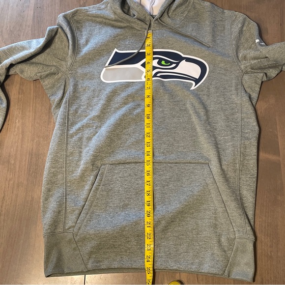 New! Nike Seattle Seahawks Dri-Fit Hoodie Hooded Sweatshirt Gray Mens Size Med - Picture 4 of 8